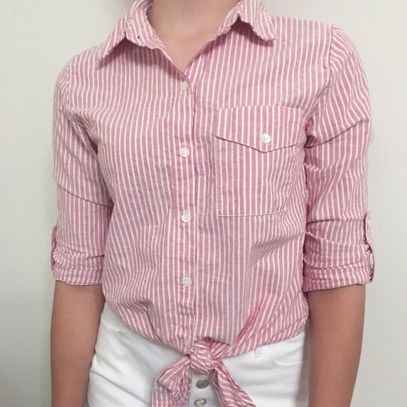 Vertical White & Pink Stripe Shirt - Picture 1 of 3